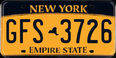 NY license plate GFS3726