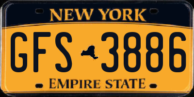 NY license plate GFS3886