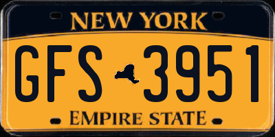 NY license plate GFS3951