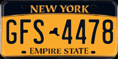 NY license plate GFS4478