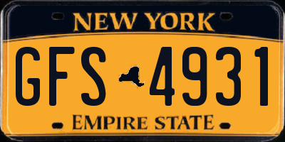 NY license plate GFS4931