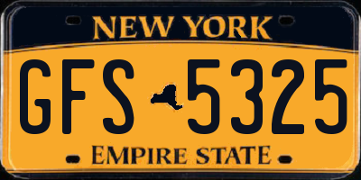 NY license plate GFS5325