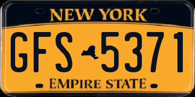 NY license plate GFS5371