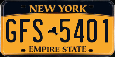 NY license plate GFS5401