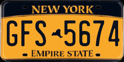NY license plate GFS5674