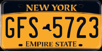 NY license plate GFS5723
