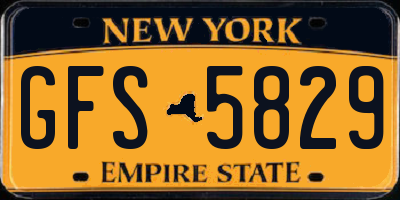 NY license plate GFS5829