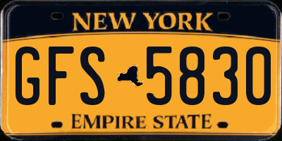 NY license plate GFS5830
