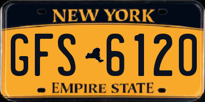 NY license plate GFS6120
