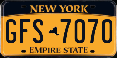 NY license plate GFS7070