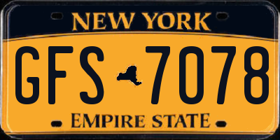 NY license plate GFS7078