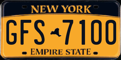 NY license plate GFS7100