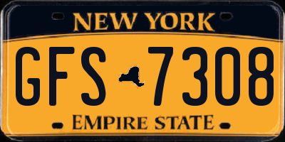 NY license plate GFS7308