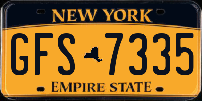 NY license plate GFS7335