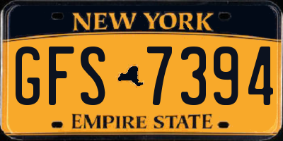 NY license plate GFS7394
