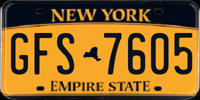 NY license plate GFS7605