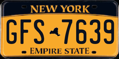 NY license plate GFS7639