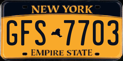 NY license plate GFS7703