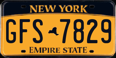 NY license plate GFS7829