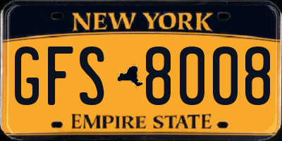 NY license plate GFS8008