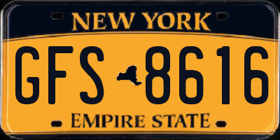 NY license plate GFS8616