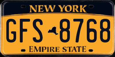 NY license plate GFS8768