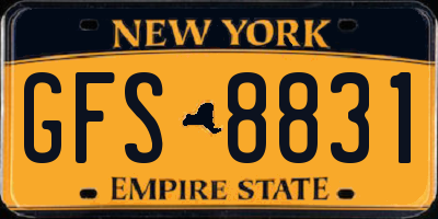 NY license plate GFS8831
