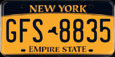 NY license plate GFS8835