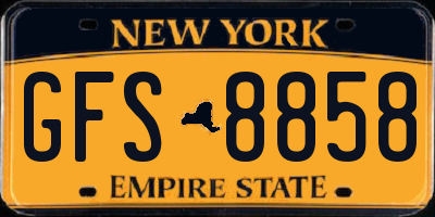 NY license plate GFS8858