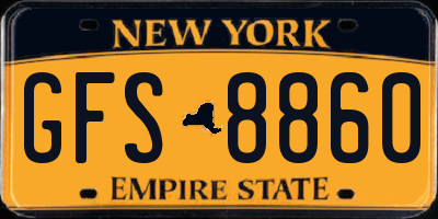 NY license plate GFS8860