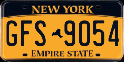 NY license plate GFS9054