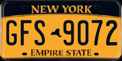 NY license plate GFS9072