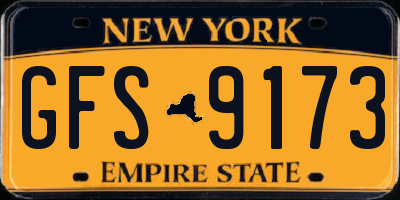 NY license plate GFS9173