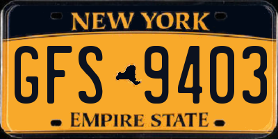 NY license plate GFS9403