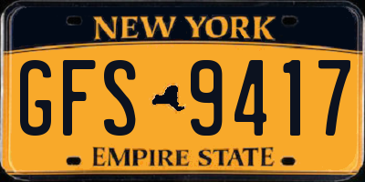 NY license plate GFS9417