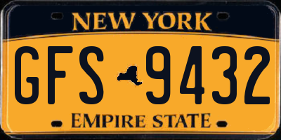 NY license plate GFS9432