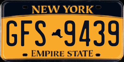 NY license plate GFS9439