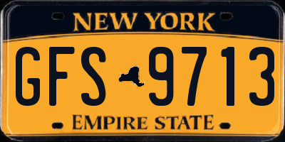 NY license plate GFS9713