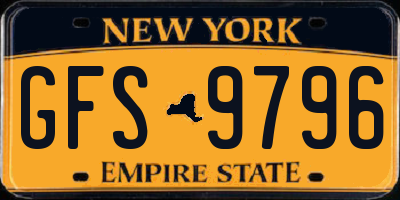 NY license plate GFS9796