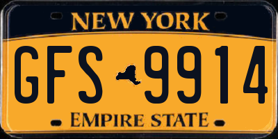NY license plate GFS9914