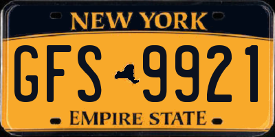 NY license plate GFS9921