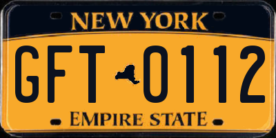 NY license plate GFT0112