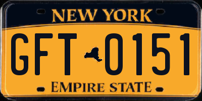 NY license plate GFT0151