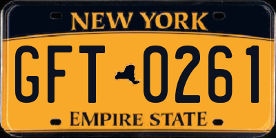 NY license plate GFT0261