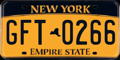 NY license plate GFT0266