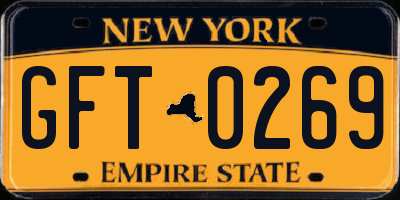NY license plate GFT0269
