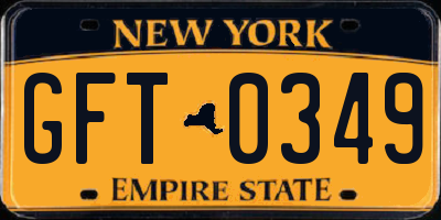 NY license plate GFT0349