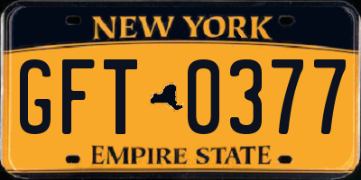 NY license plate GFT0377
