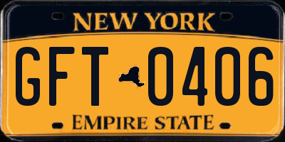 NY license plate GFT0406