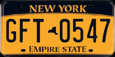 NY license plate GFT0547